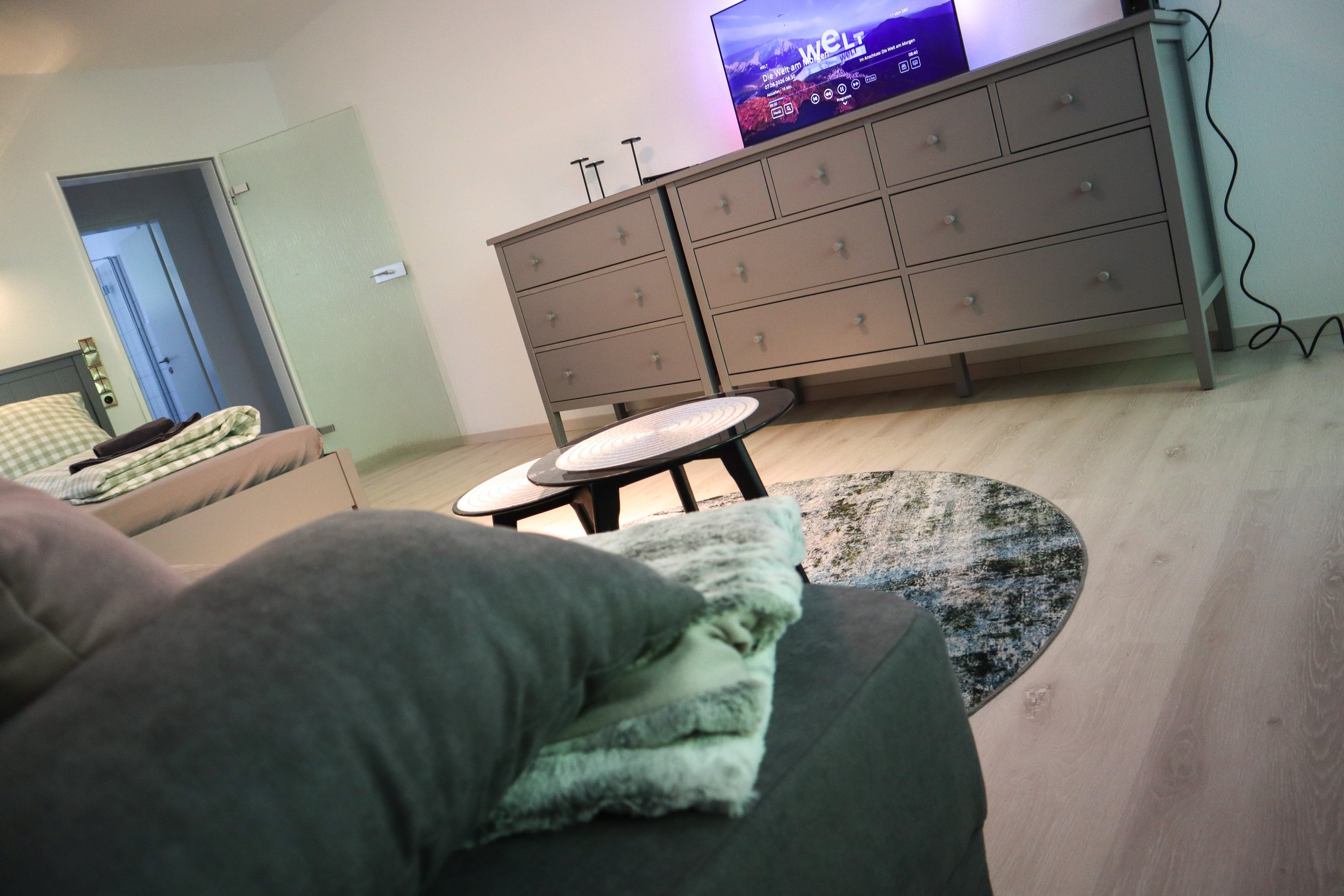 Schlafbereich der Ferienwohnung Burgnest